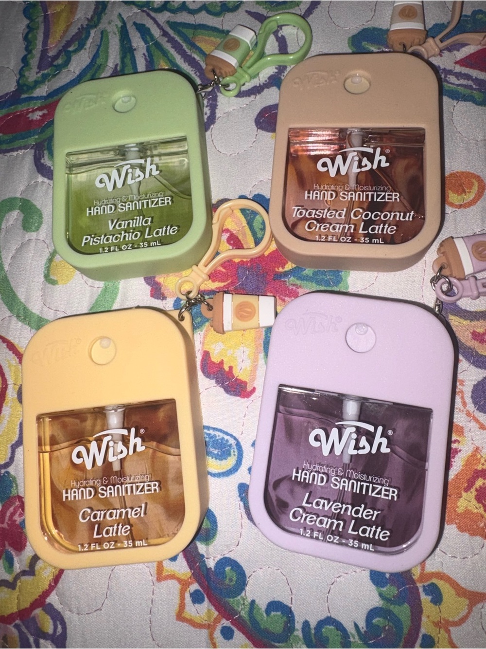 Wish Hydrating Hand Sanitizer Set - Green, Beige, Yellow, Light Purple